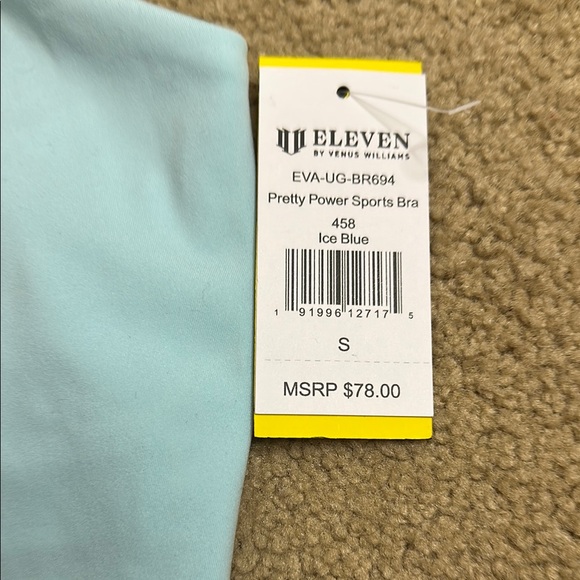 EleVen by Venus Williams Pretty Power Scalloped Sports Bra Ice Blue - Picture 2 of 8